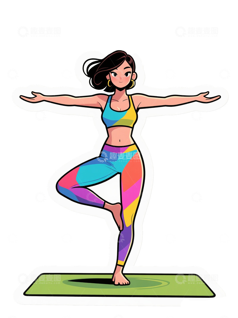 高清大图下载【趣麦麦图】健身的漫画人物25