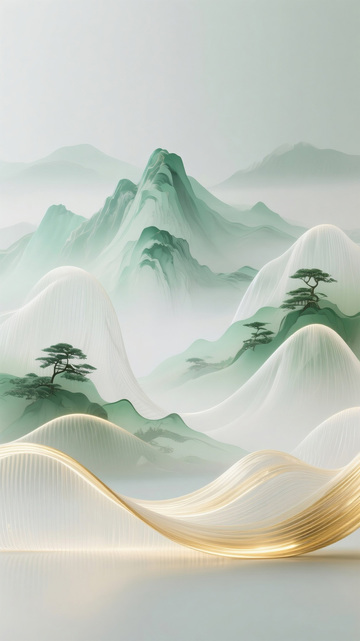 国风海报山川背景设计素材