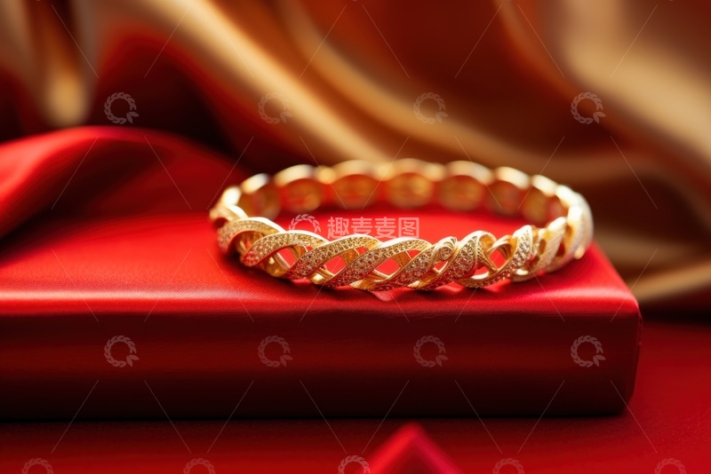 高清大图下载【趣麦麦图】一个雕刻的黄金手镯