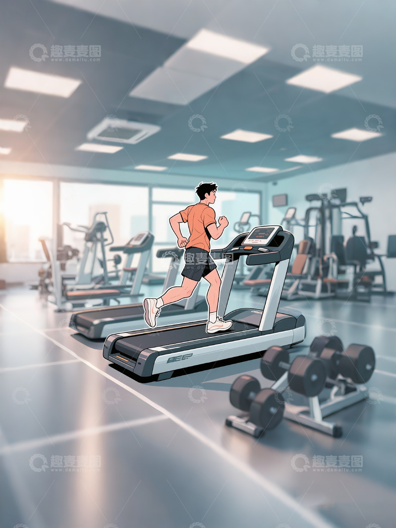 高清大图下载【趣麦麦图】健身的漫画人物10