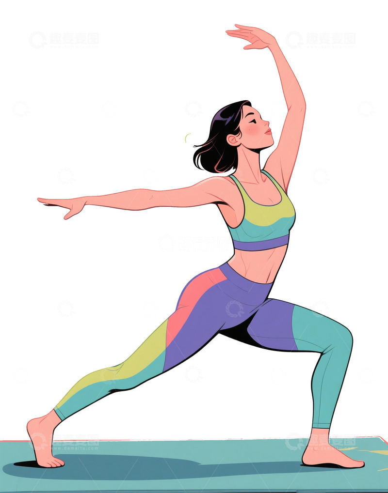 高清大图下载【趣麦麦图】健身的漫画人物24