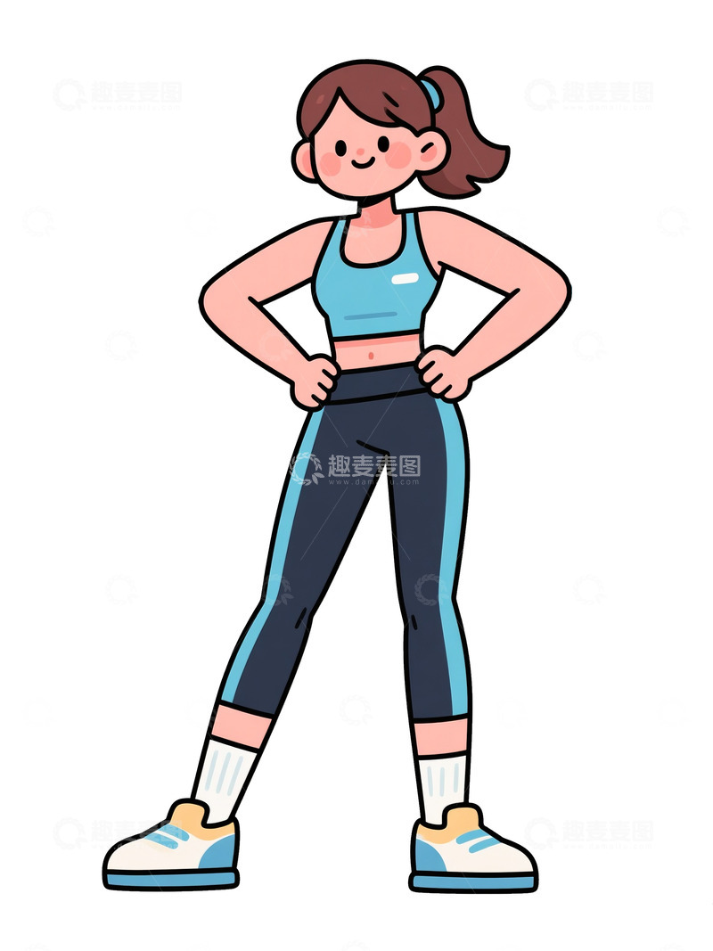 高清大图下载【趣麦麦图】健身的漫画人物23