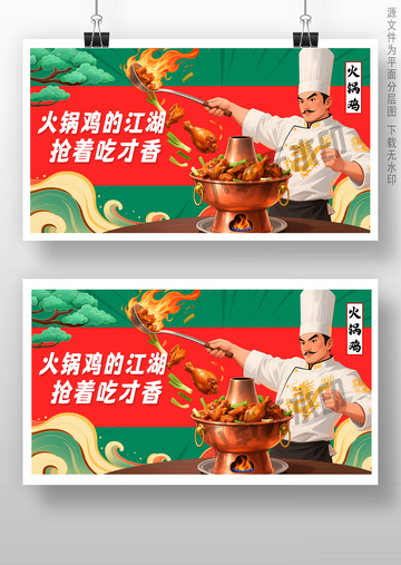 火锅鸡海报设计