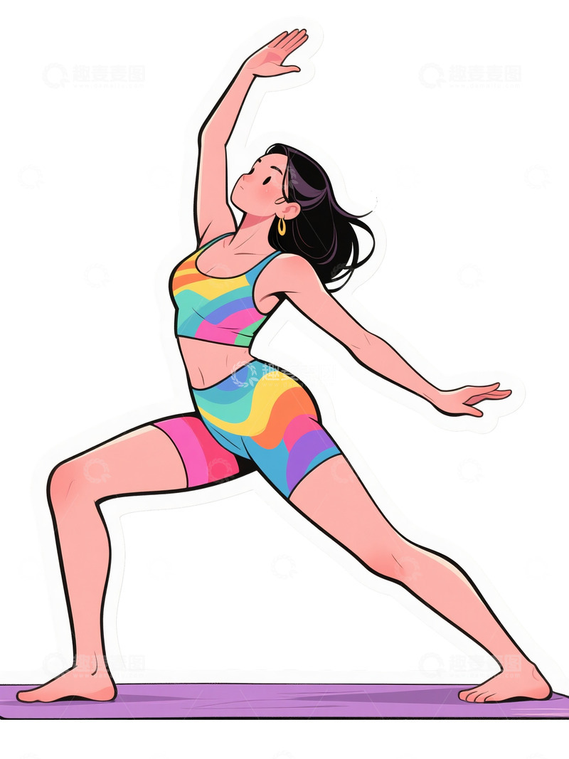 高清大图下载【趣麦麦图】健身的漫画人物1