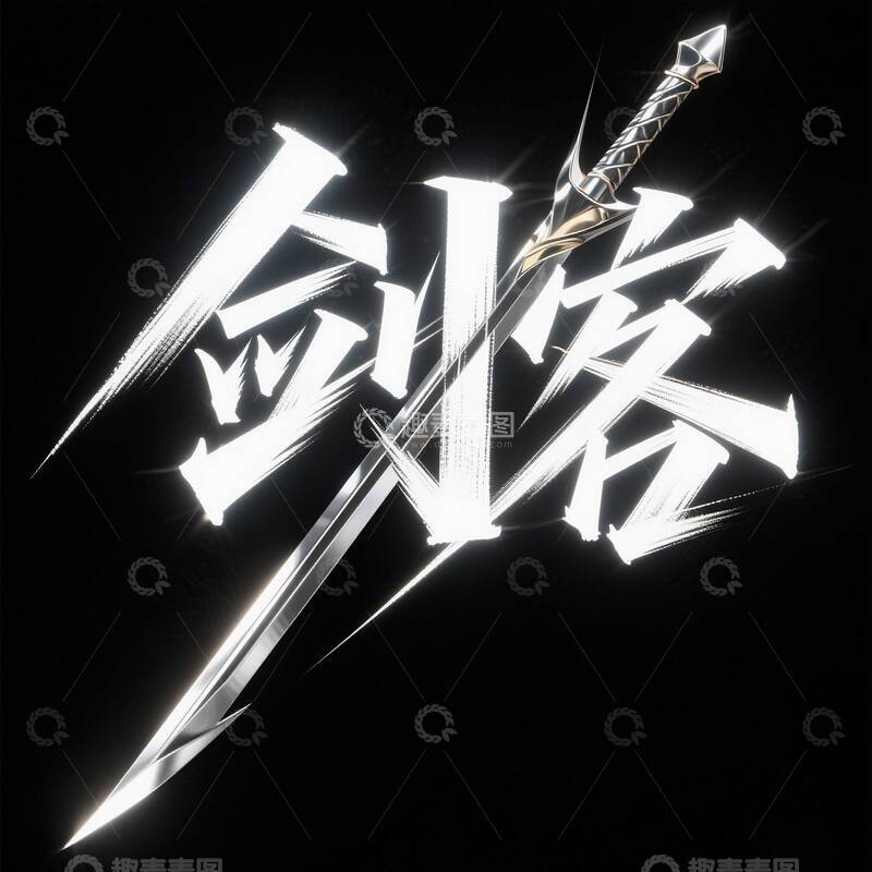 高清大图下载【趣麦麦图】字体  艺术  剑客1