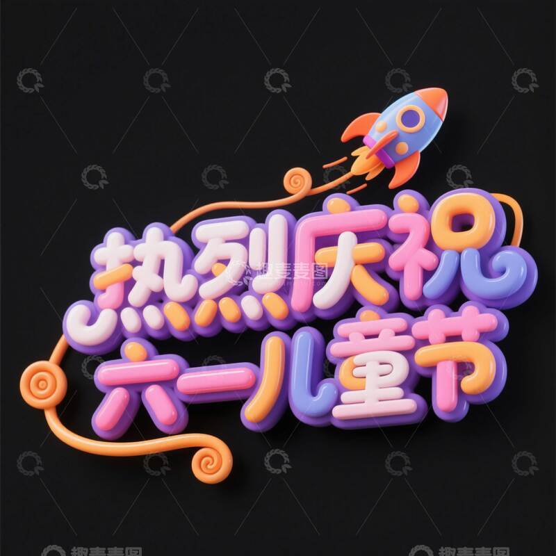 高清大图下载【趣麦麦图】六一  庆祝  字体1