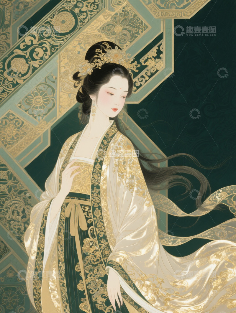 高清大图下载【趣麦麦图】古风美女插画3