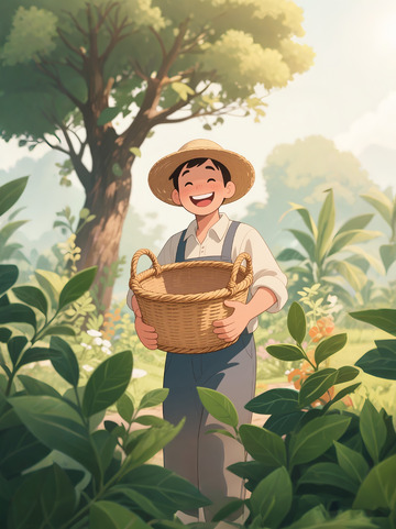 农民抱着篮子2