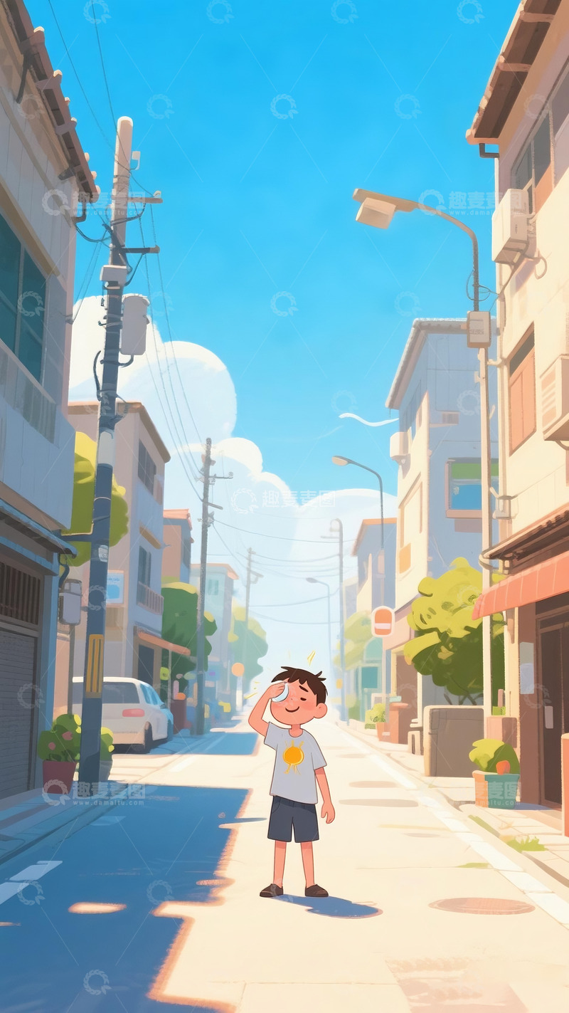 高清大图下载【趣麦麦图】酷热的夏季