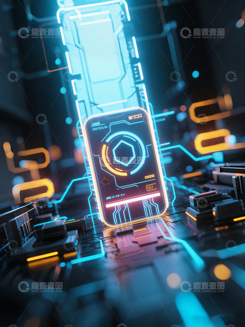 高清大图下载【趣麦麦图】概念科技芯片1