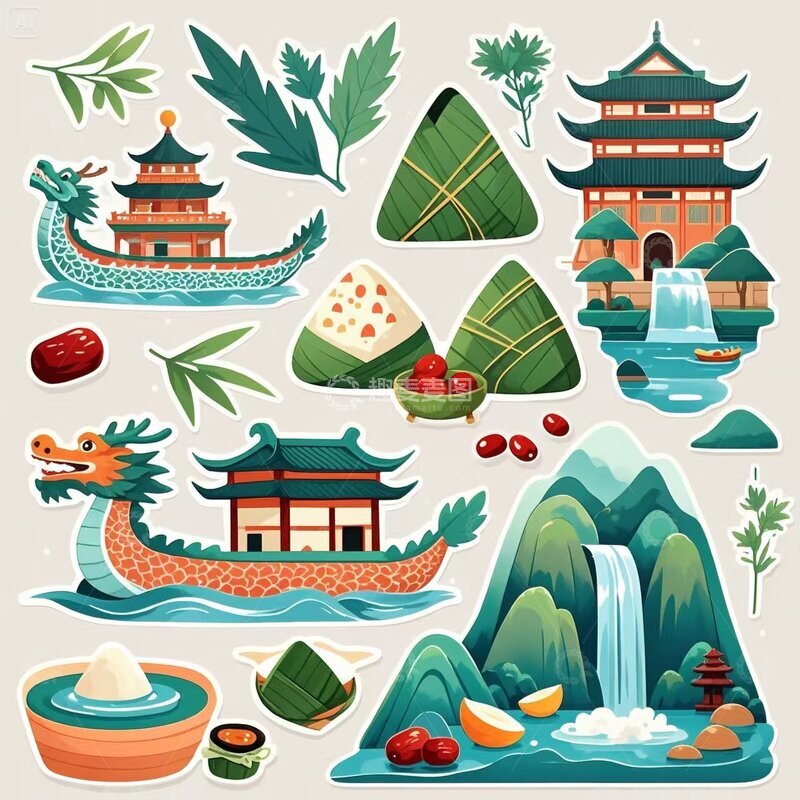 高清大图下载【趣麦麦图】端午节-元素