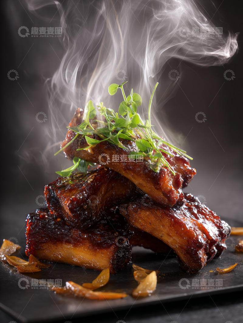 高清大图下载【趣麦麦图】美味红烧排骨摄影图46