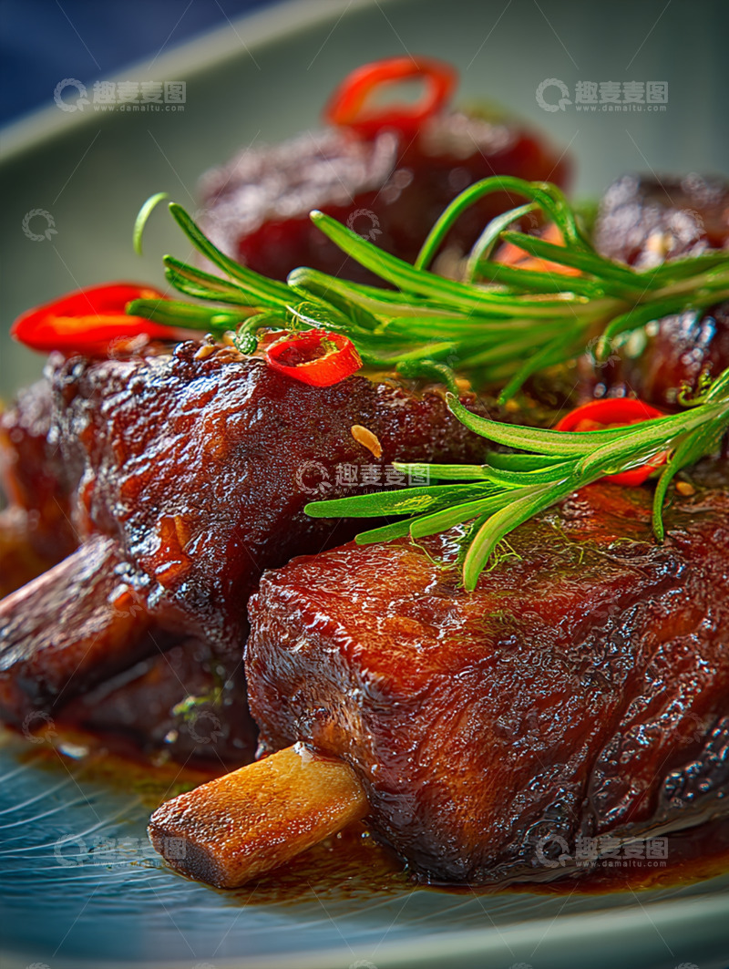 高清大图下载【趣麦麦图】美味红烧排骨摄影图31