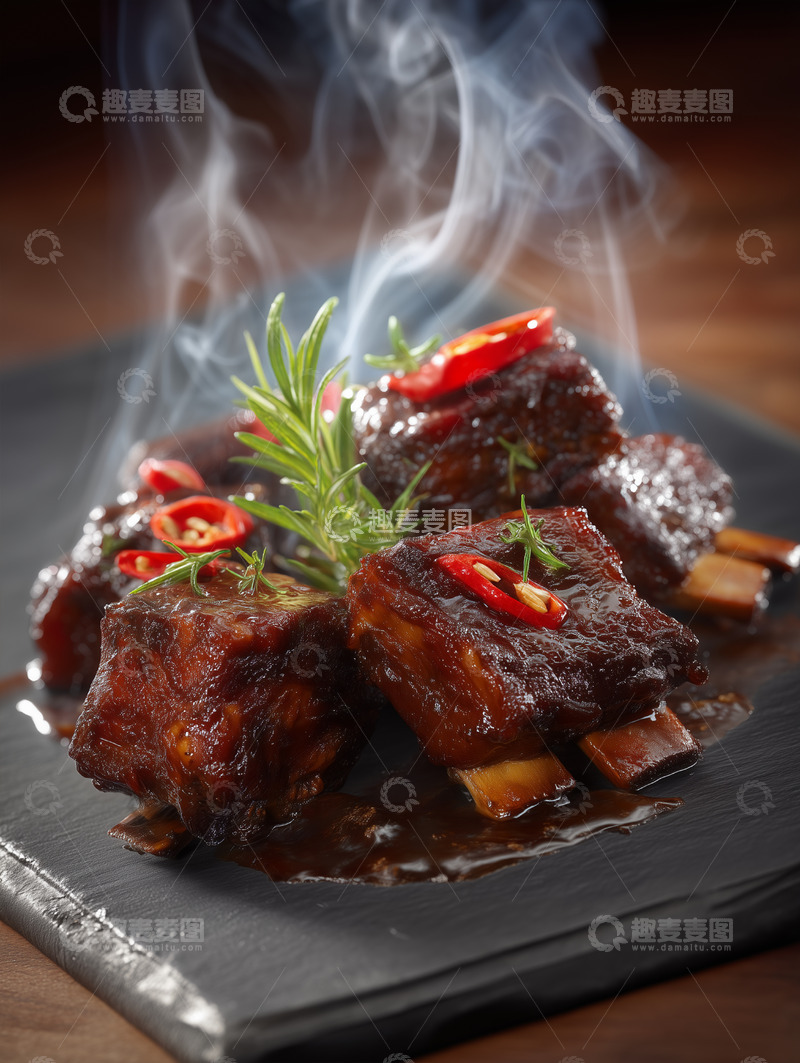 高清大图下载【趣麦麦图】美味红烧排骨摄影图