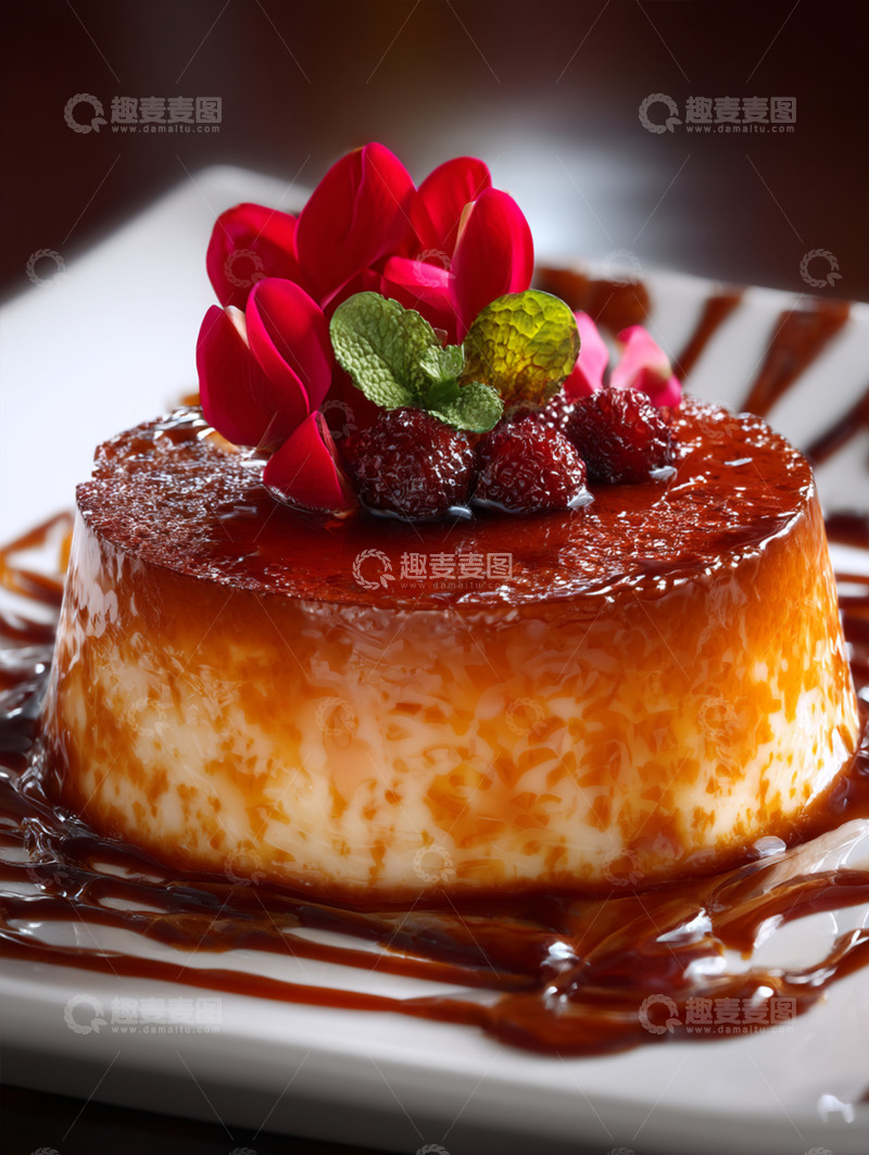 高清大图下载【趣麦麦图】焦糖布丁摄影图14