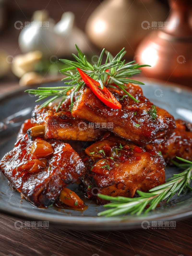 高清大图下载【趣麦麦图】美味红烧排骨摄影图4