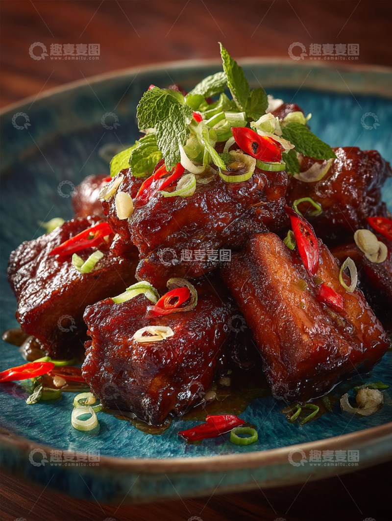 高清大图下载【趣麦麦图】美味红烧排骨摄影图7