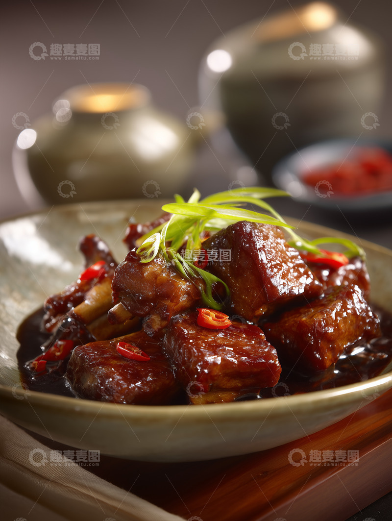 高清大图下载【趣麦麦图】美味红烧排骨摄影图30