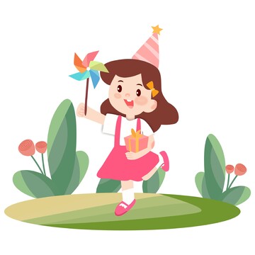 六一儿童节,卡通女孩