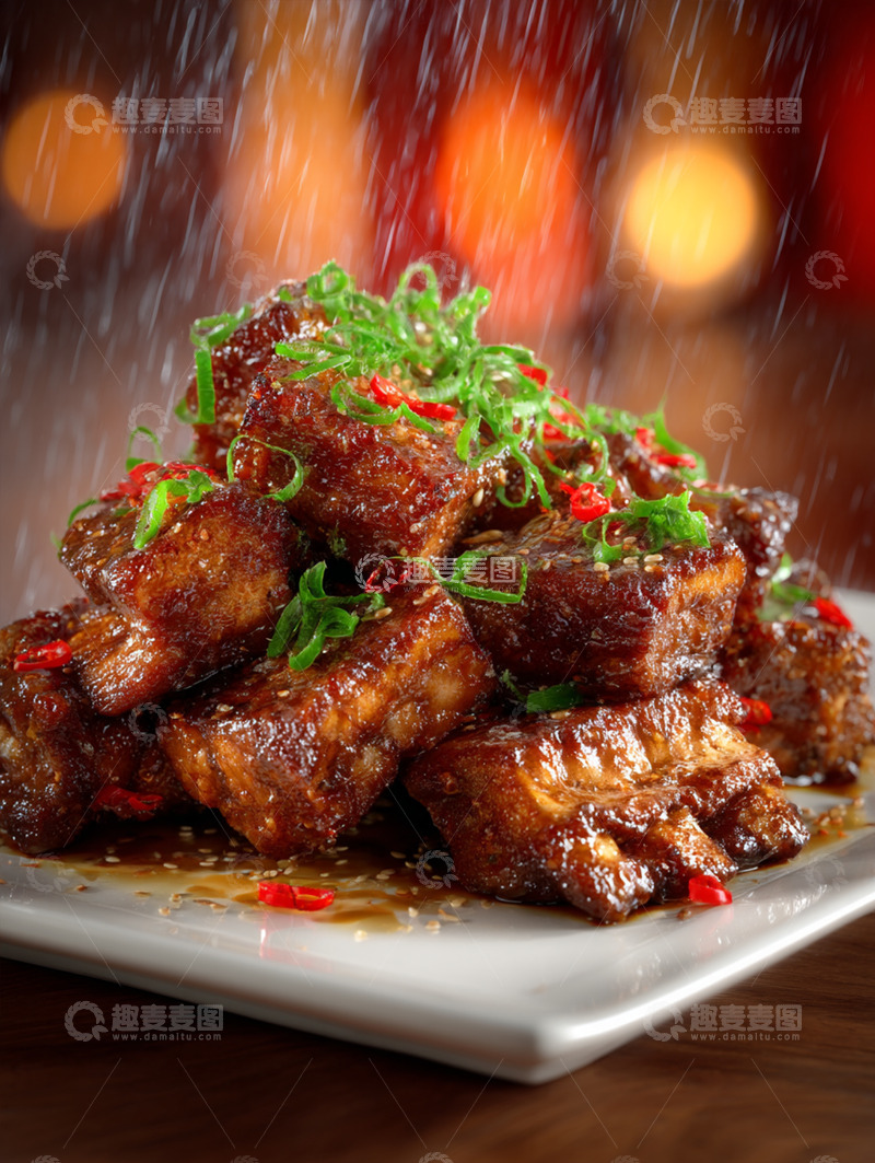 高清大图下载【趣麦麦图】美味红烧排骨摄影图27