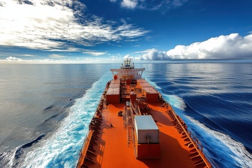 海上的货船运输摄影