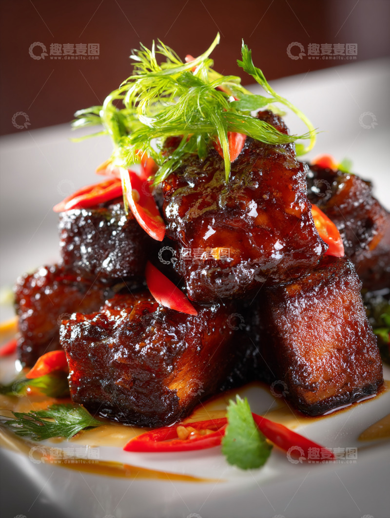 高清大图下载【趣麦麦图】美味红烧排骨摄影图42