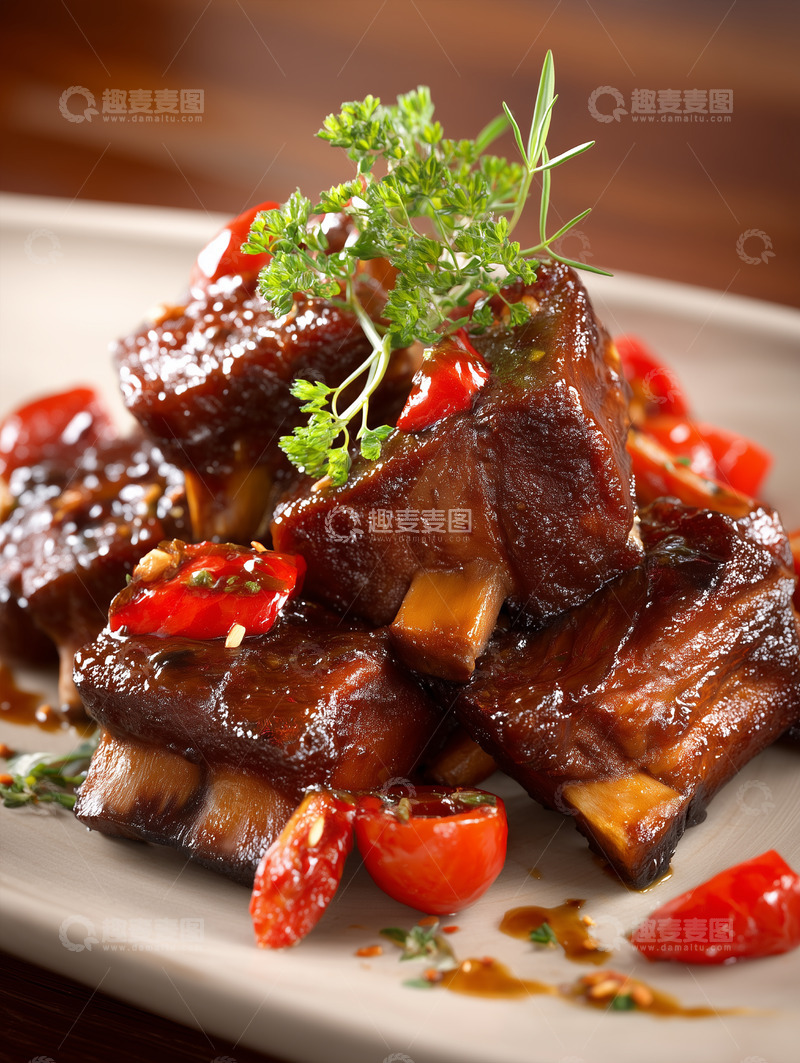 高清大图下载【趣麦麦图】美味红烧排骨摄影图35
