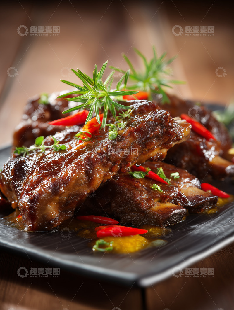 高清大图下载【趣麦麦图】美味红烧排骨摄影图1