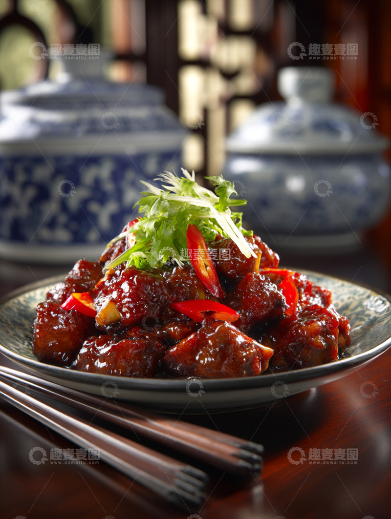 高清大图下载【趣麦麦图】美味红烧排骨摄影图5
