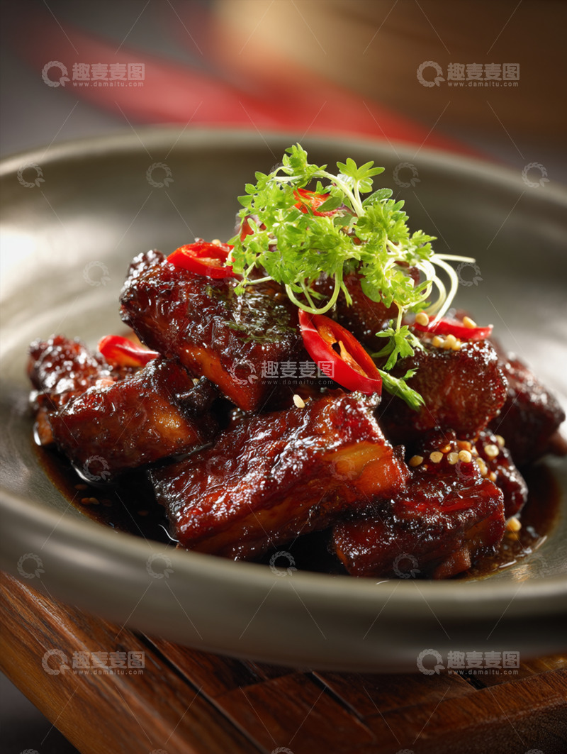 高清大图下载【趣麦麦图】美味红烧排骨摄影图19