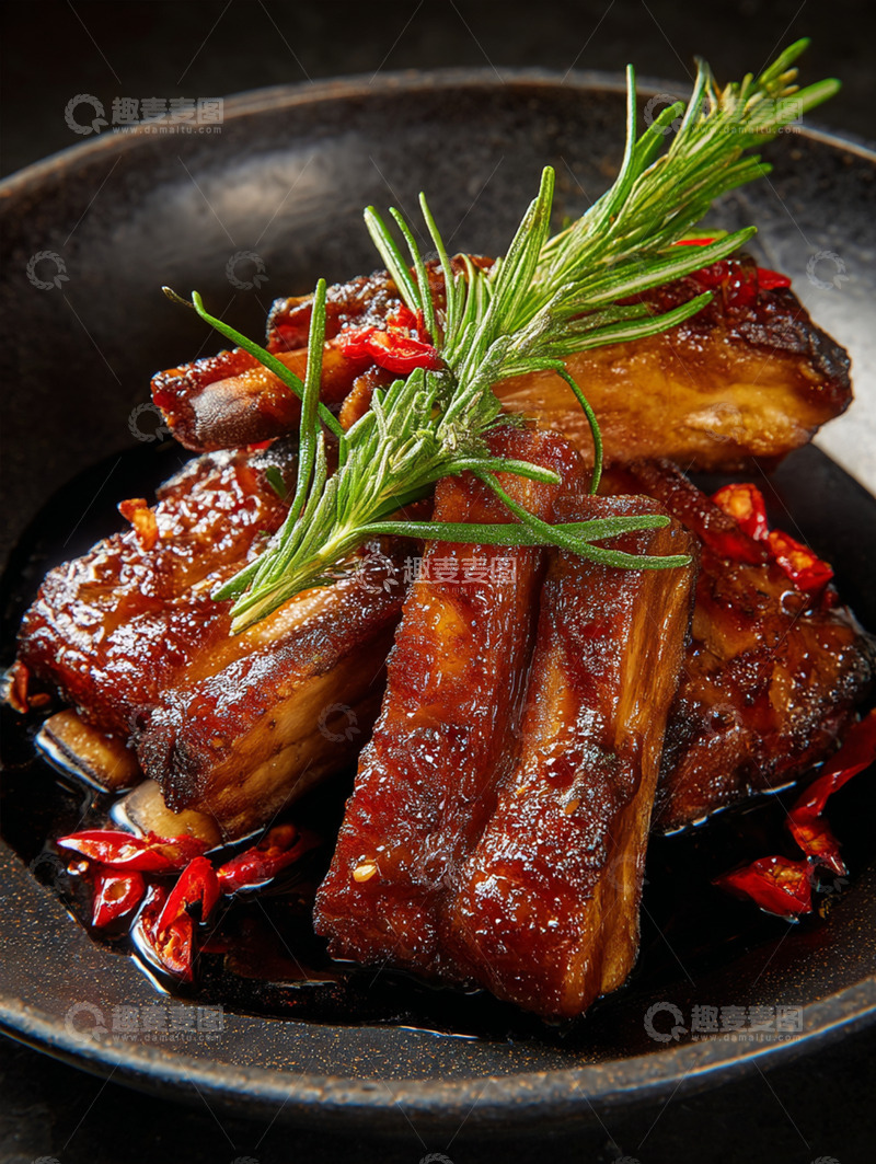高清大图下载【趣麦麦图】美味红烧排骨摄影图37