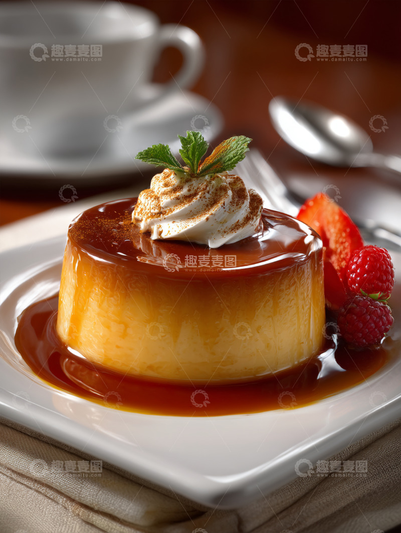 高清大图下载【趣麦麦图】焦糖布丁摄影图15