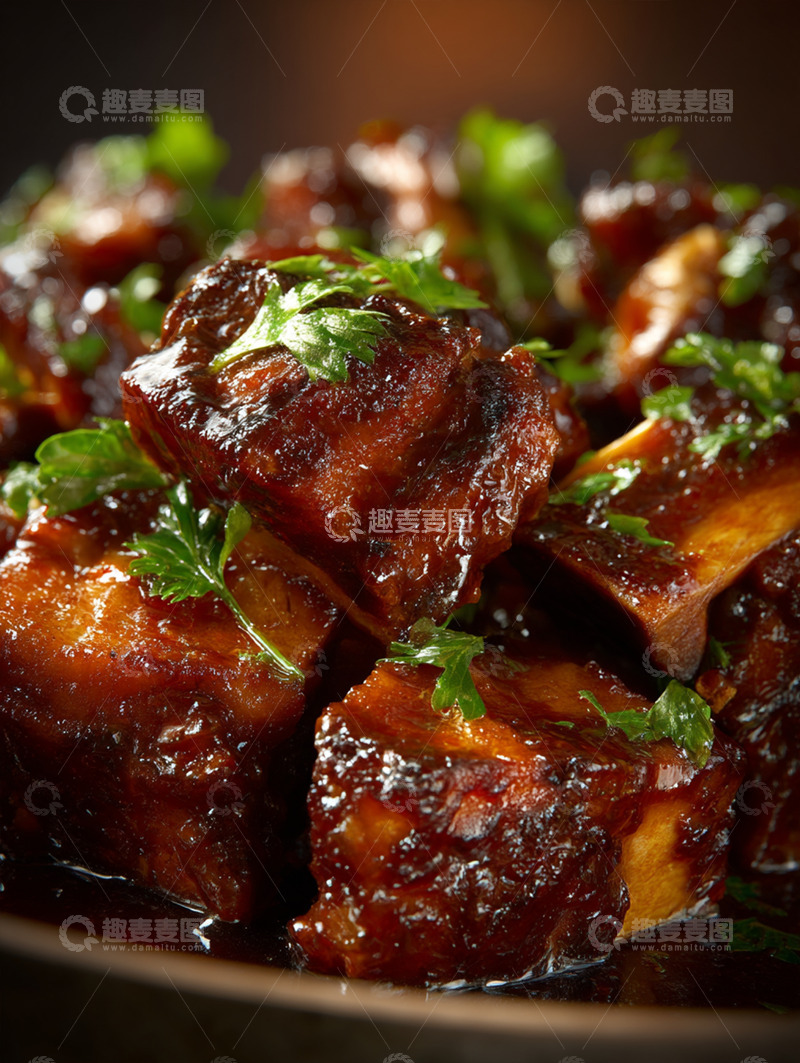 高清大图下载【趣麦麦图】美味红烧排骨摄影图16