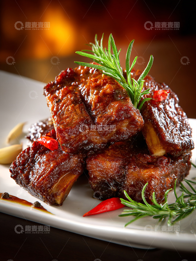高清大图下载【趣麦麦图】美味红烧排骨摄影图24