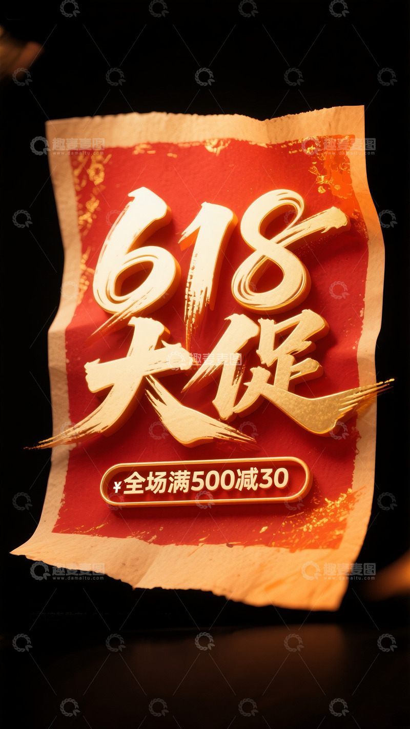 高清大图下载【趣麦麦图】618大促6