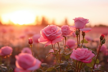 盛开的月季花丛