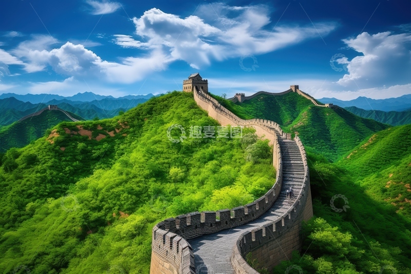 高清大图下载【趣麦麦图】夏季古长城自然美景
