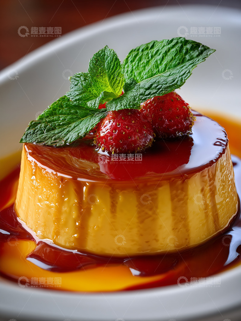 高清大图下载【趣麦麦图】焦糖布丁摄影图41