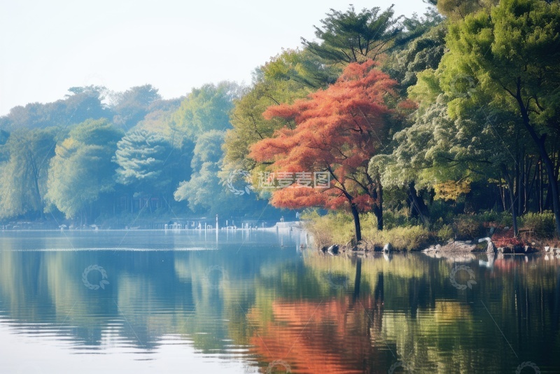 高清大图下载【趣麦麦图】森林湖泊自然风景