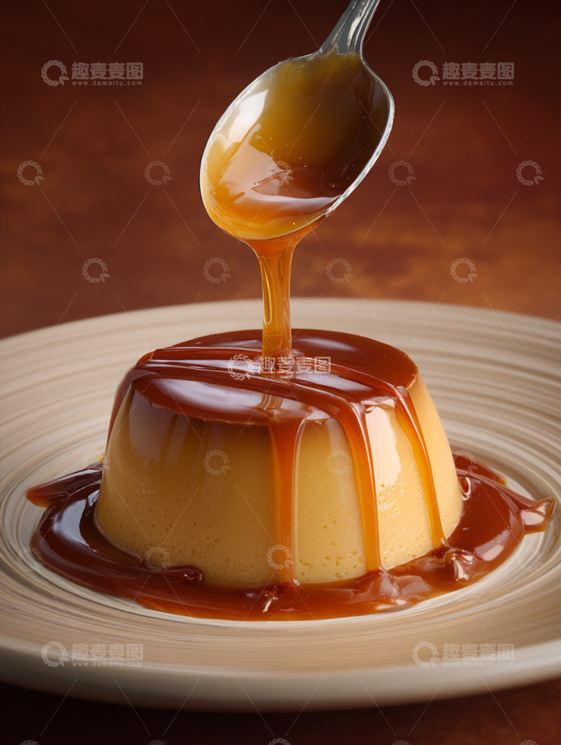 高清大图下载【趣麦麦图】焦糖布丁摄影图33