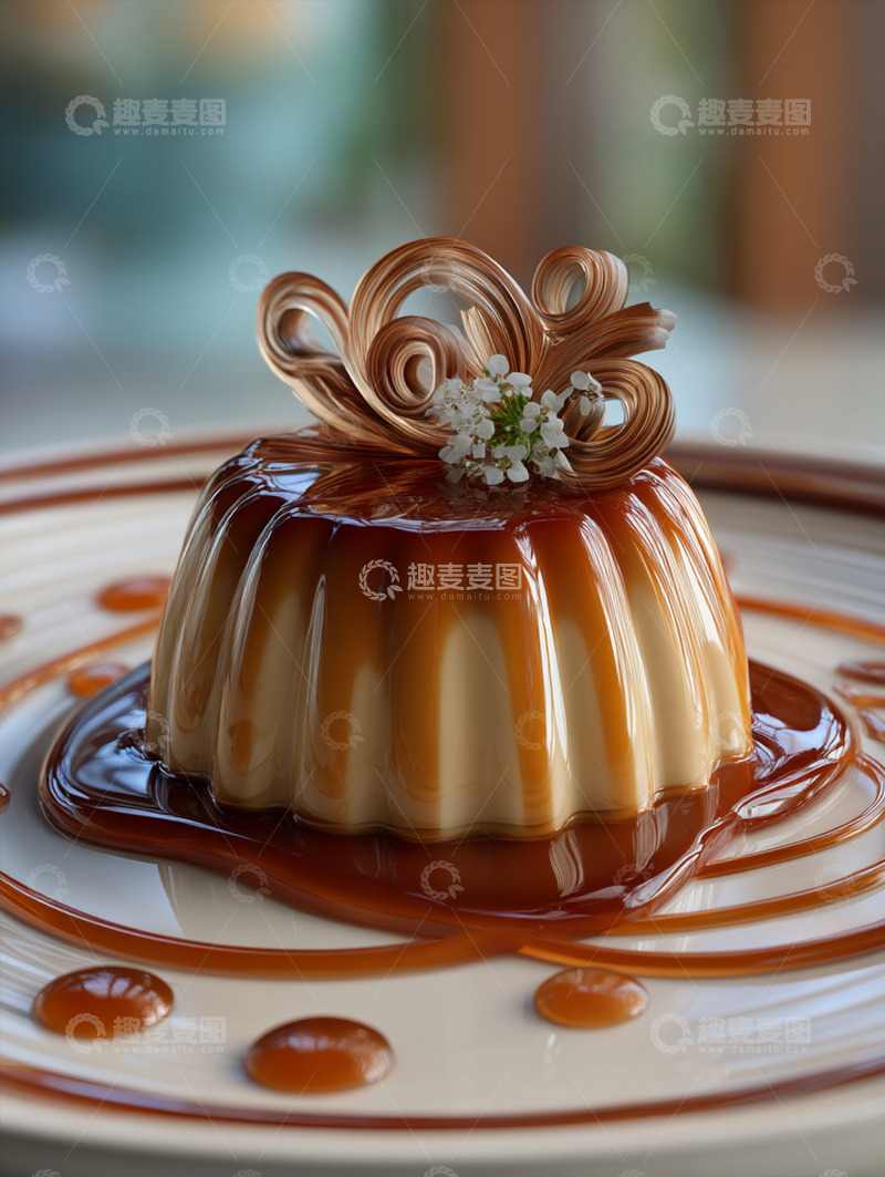 高清大图下载【趣麦麦图】焦糖布丁摄影图37