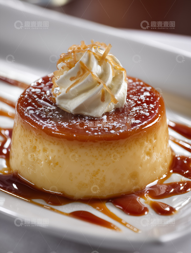 高清大图下载【趣麦麦图】焦糖布丁摄影图29