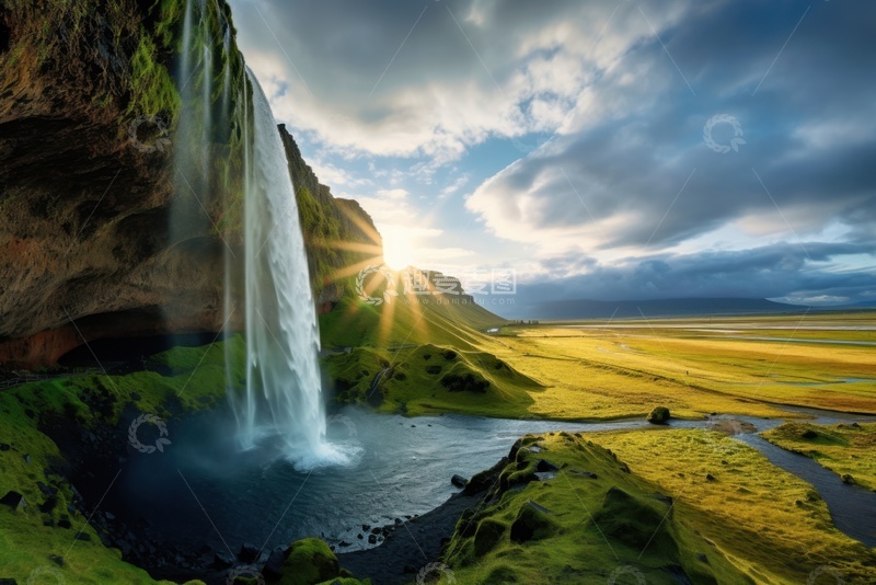 高清大图下载【趣麦麦图】草原上的水源流水