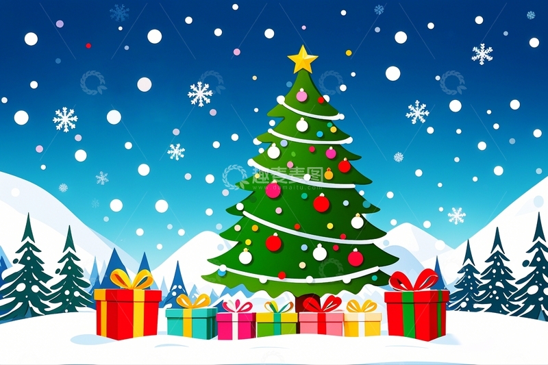 高清大图下载【趣麦麦图】圣诞节节日背景8