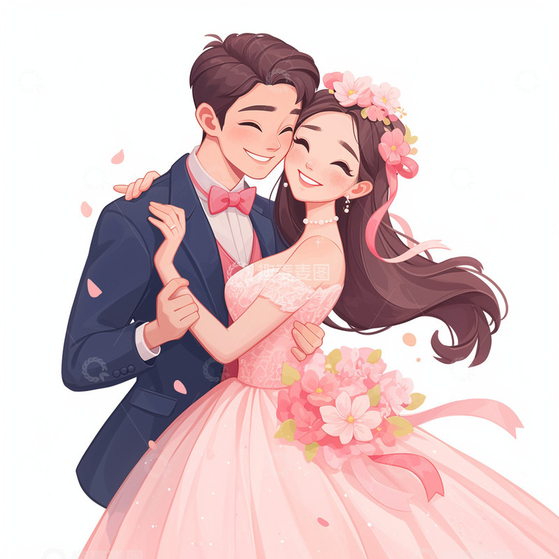高清大图下载【趣麦麦图】情人节婚纱照情侣素材