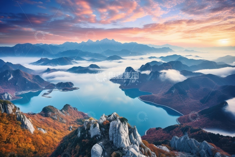 高清大图下载【趣麦麦图】河流岩石大山自然美景