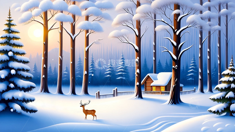 高清大图下载【趣麦麦图】冬季冬天大雪背景2