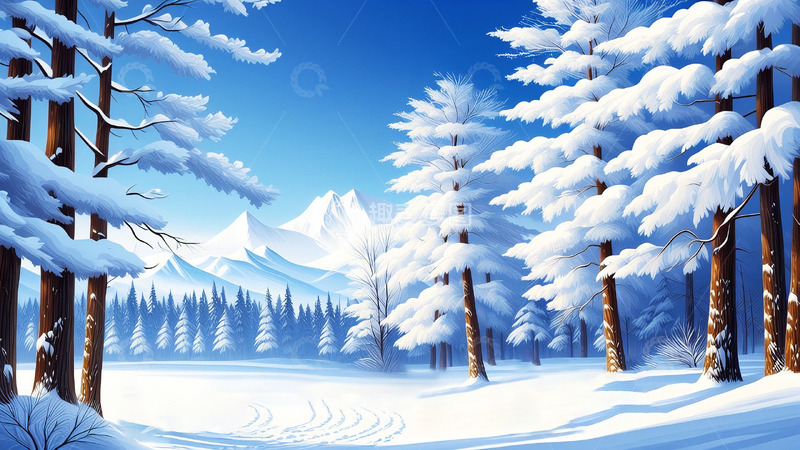 高清大图下载【趣麦麦图】冬季冬天大雪背景1