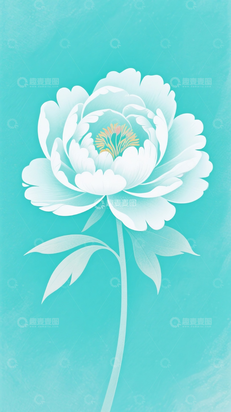 高清大图下载【趣麦麦图】牡丹花插画29