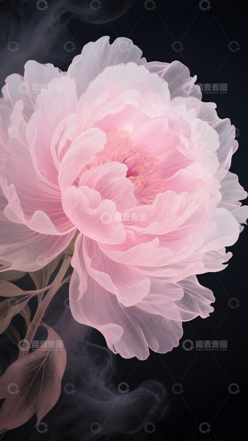 高清大图下载【趣麦麦图】牡丹花插画36